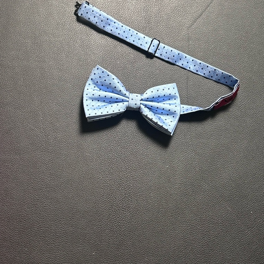Classic Light Blue Polka Dot Bow Tie